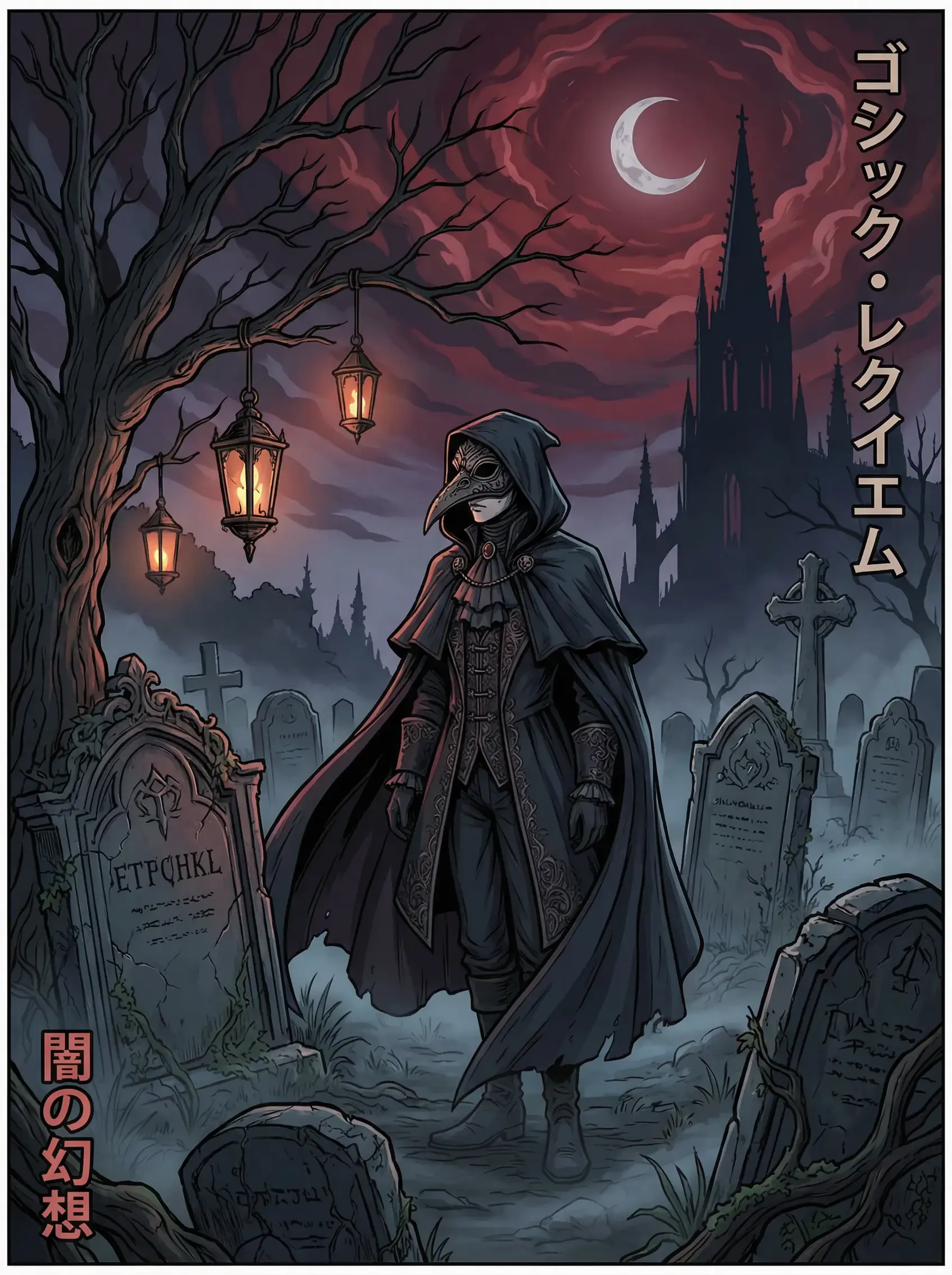 里番动漫 墓园安魂曲 暗黑哥特动漫封面
